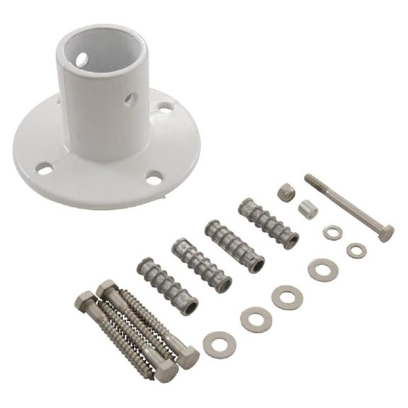 Aluminum Slide Flange - 1.9 Inch White Rail with 4 Anchors - Sliding Door & Window Hardware - Durable Metal Guide for Smooth Operation - DIY Project Supplies