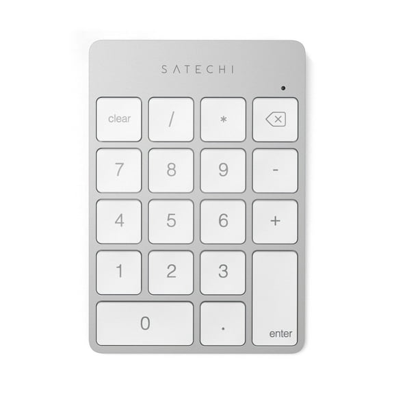 Satechi Slim Aluminum Bluetooth Wireless 18-Key Keypad Keyboard Extension - Compatible with 2017 iMac, iMac Pro, MacBook Pro, MacBook, iPad, iPhone, Dell, Lenovo and More (Silver)