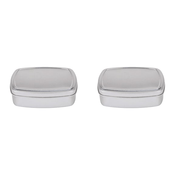 Aluminum Soap Storage Travel Case, Rectangular Tin Box With Lid For Camping, Metal Container For Shampoo Bar Soap And Fishing (Silver*2)