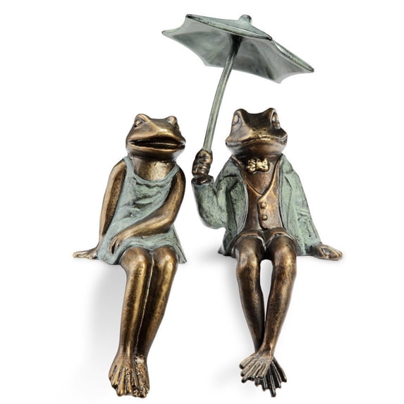 Aluminum Sophisticated Frog Couple Shelf Sitters