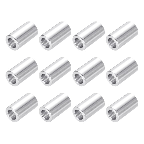 Aluminum Spacer Round Column 1/2 " OD x 1/3 " ID x 0.79 " Length Washer Bushing Unthreaded Spacer Plain Finish 12 Pack