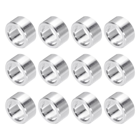 Aluminum Spacer Round Column 1/3 " OD x 1/5 " ID x 0.12 " Length Washer Bushing Unthreaded Spacer Plain Finish 12 Pack