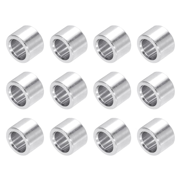 Aluminum Spacer Round Column 1/3 " OD x 1/5 " ID x 0.20 " Length Washer Bushing Unthreaded Spacer Plain Finish 12 Pack