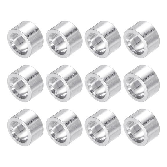 Aluminum Spacer Round Column 1/5 " OD x 1/8 " ID x 0.12 " Length Washer Bushing Unthreaded Spacer Plain Finish 12 Pack