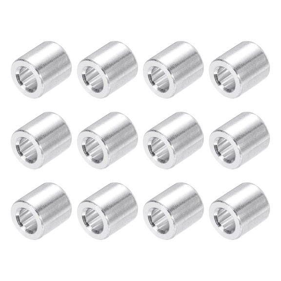 Aluminum Spacer Round Column 1/6 " OD x 1/9 " ID x 0.14 " Length Washer Bushing Unthreaded Spacer Plain Finish 12 Pack