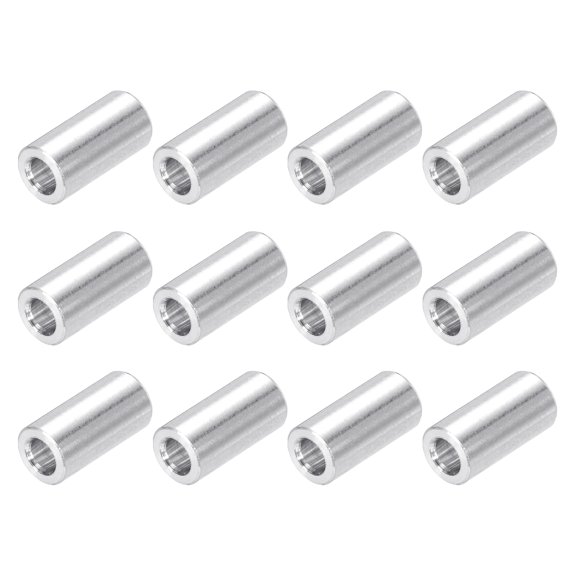 Aluminum Spacer Round Column 1/6 " OD x 1/9 " ID x 0.31 " Length Washer Bushing Unthreaded Spacer Plain Finish 12 Pack
