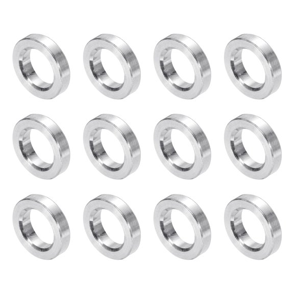 Aluminum Spacer Round Column 2/5 " OD x 1/4 " ID x 0.10 " Length Washer Bushing Unthreaded Spacer Plain Finish 12 Pack