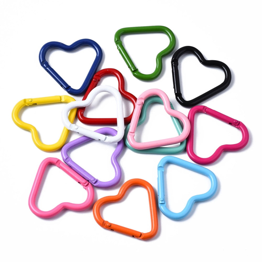 Aluminum Spring Gate Rings Heart Mixed Color 40.2-42x43-44x4.5-6mm ...