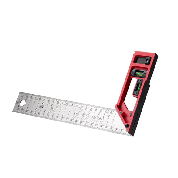 Aluminum Stainless Steel Combination Square Build In Levels Vials And Preset Angled Holes For Quick Layout