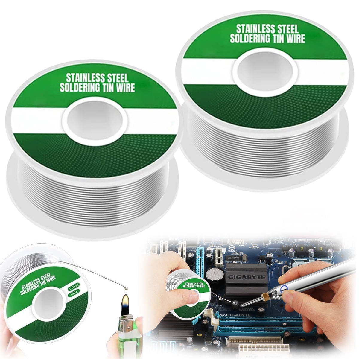 Aluminum Stainless Steel Lighter Solder Wire, Low Melt Solder Wire, Tin