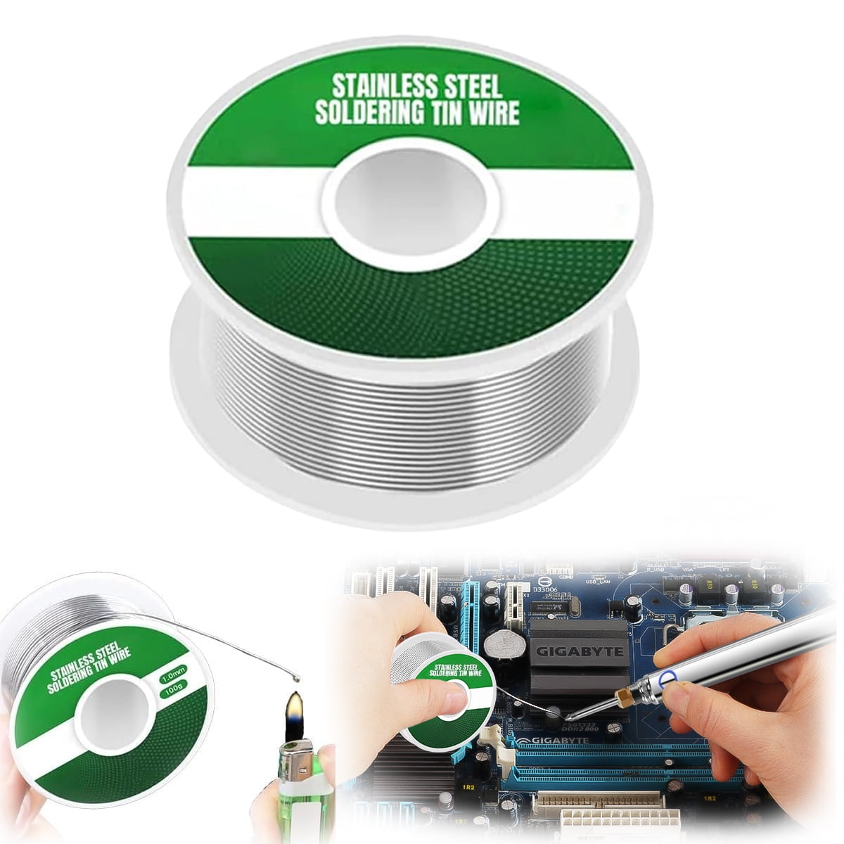 Aluminum Stainless Steel Lighter Solder Wire, Low Melt Solder Wire, Tin