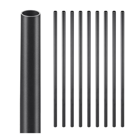 Aluminum Stair Balusters 51 Pack, 26 Inch Metal Spindles for Railing - Indoor Outdoor Staircase, Rustproof Black Finish, with Rail Caps & Screws