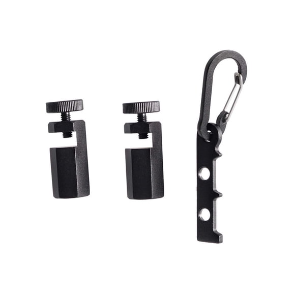 Aluminum Stair Gauge Framing Clamp Precision Layout Measuring Tool for Carpentry Stair Stringer Marking with Secure Lock & Carabiner,Black