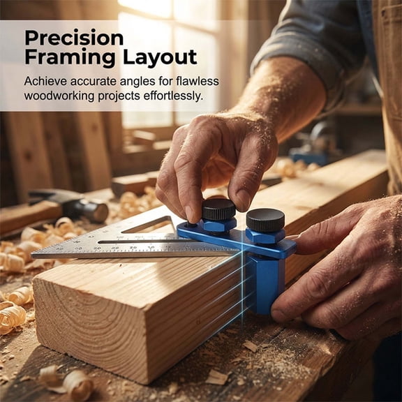 Aluminum Stair Gauge and Framing Clamp for Carpenter Square – Precision Layout Tool for Stair Stringers, Angles, and Repetitive Marking