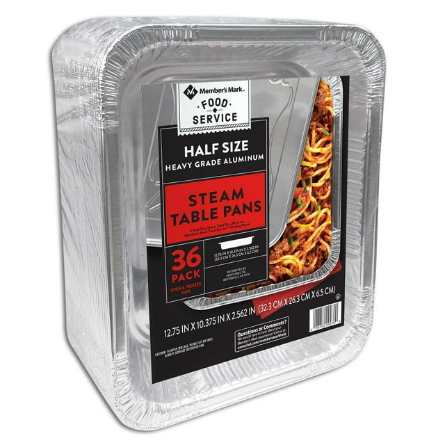 Disposable Aluminum Steam Table Serving Pans, Half Size for Party