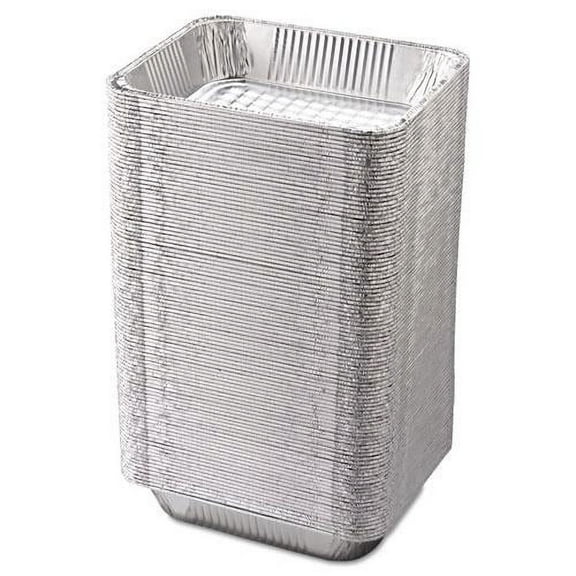 Aluminum Steam Table Pans, Half-Size Deep, 2.56" Deep, 10.38 x 12.75, 100/Carton