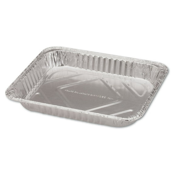 Aluminum Steam Table Pans, Half-Size Shallow, 1.69" Deep, 10.38 x 12.75, 100/Carton | Bundle of 2 Cartons