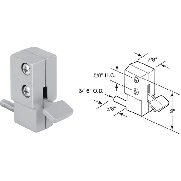 Aluminum, Step-on Sliding Patio Door Lock