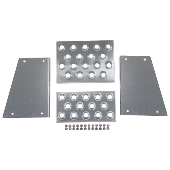 Aluminum Steps Replacement Part for 12" Wide Saddle Tool Box 2 Pc Set, 12-Gauge Punched Plate Design, Bolt-On Installation, Anti-Slip Grip, Solid Welded Seams, Corrosion Resistant