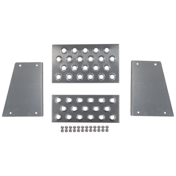 Aluminum Steps Replacement Part for 15" Wide Saddle Tool Box  2 Pc Set, 12-Gauge Punched Plate Design, Bolt-On Installation, Anti-Slip Grip, Solid Welded Seams, Corrosion Resistant
