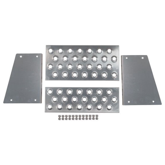 Aluminum Steps Replacement Part for 18" Wide Saddle Tool Box  2 Pc Set, 12-Gauge Punched Plate Design, Bolt-On Installation, Anti-Slip Grip, Solid Welded Seams, Corrosion Resistant