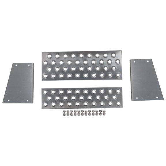 Aluminum Steps Replacement Part for 24" Wide Saddle Tool Box  2 Pc Set, 12-Gauge Punched Plate Design, Bolt-On Installation, Anti-Slip Grip, Solid Welded Seams, Corrosion Resistant