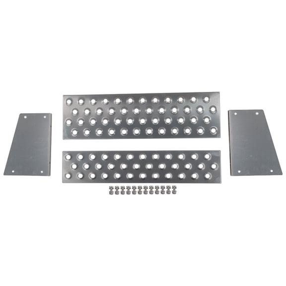 Aluminum Steps Replacement Part for 30" Wide Saddle Tool Box  2 Pc Set, 12-Gauge Punched Plate Design, Bolt-On Installation, Anti-Slip Grip, Solid Welded Seams, Corrosion Resistant