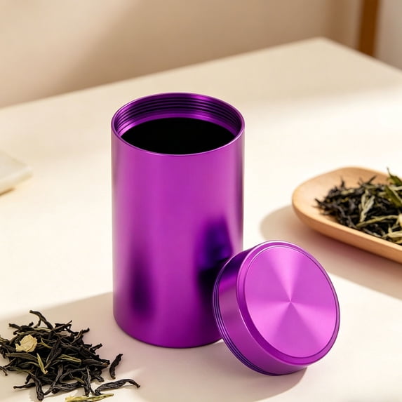 Aluminum Storage Jar Portable Airtight Container Bottle, Metal Container with Lid, Smell Proof Container, Multipurpose Airtight Jar for Indoor Outdoor Spices, Coffee and Teas, 4.7x2.4"