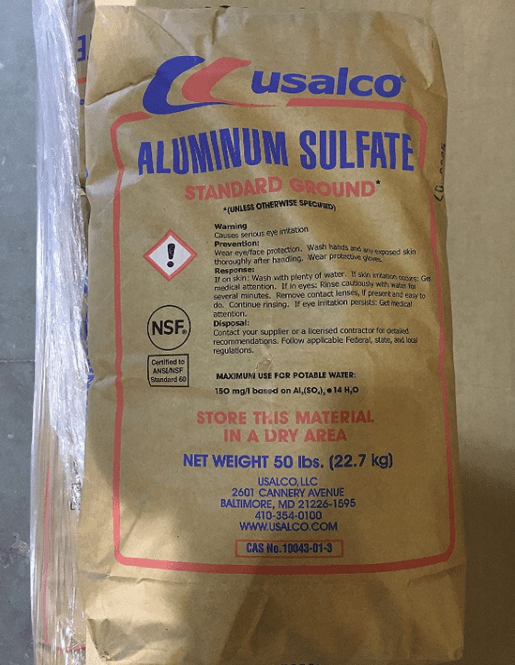 Aluminum Sulfate"Al2(SO4)3" Minimum 99 Pure! 50LB Bag!