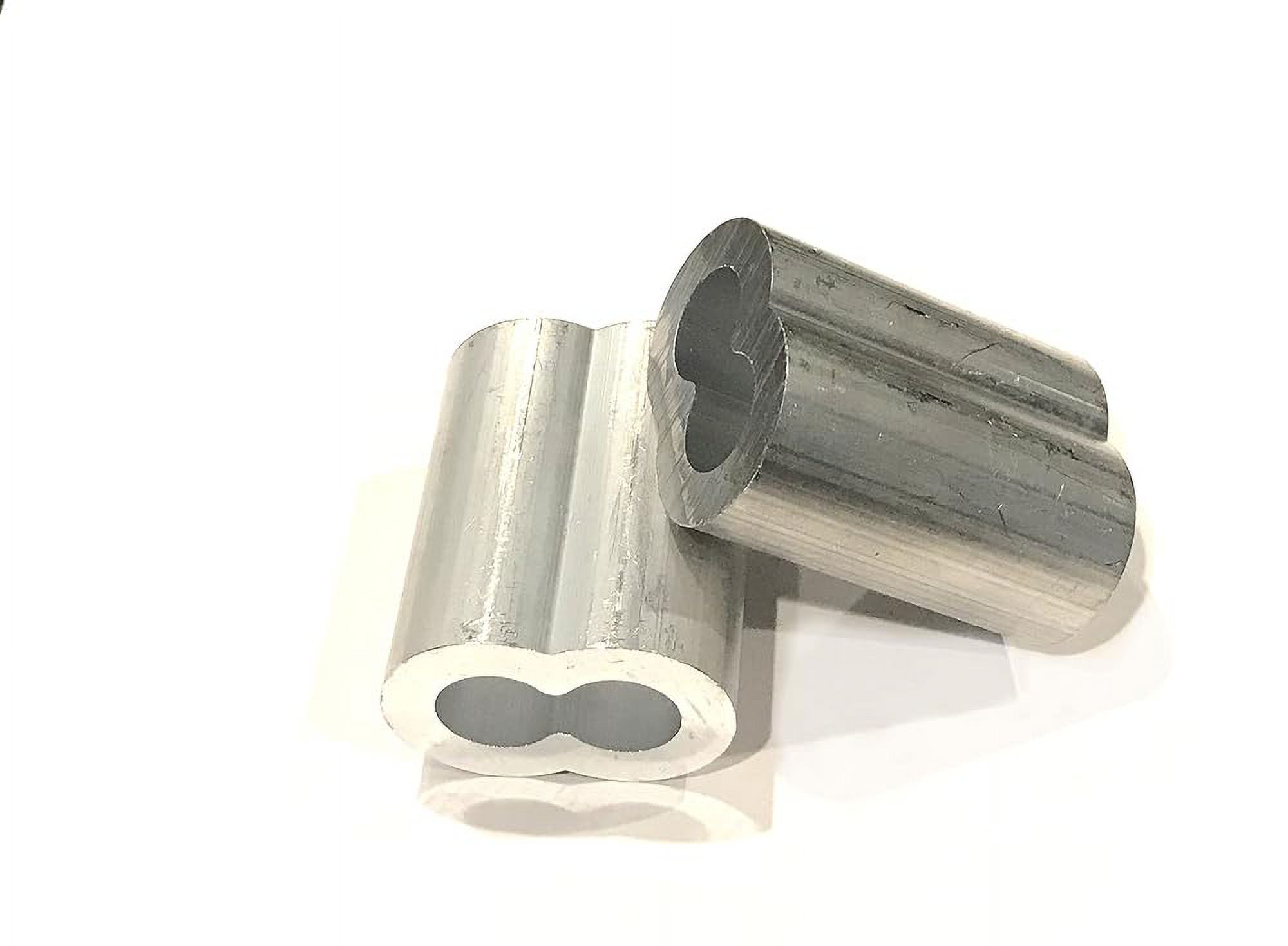 Aluminum Swage Sleeves For Wire Rope Cable Clip Crimps 2, 10, 20 Pcs