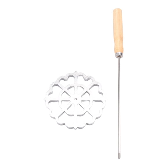 Aluminum Swedish Rosette Bunuelo Maker with Handle, Timbale Cookie Waffle Mold Home Baking Tool
