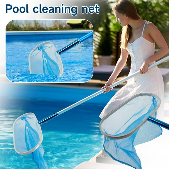 Aluminum Swimming Pool Skimmer Net Head without Pole, Deep Ultra Fine Mesh Leaf Rake Cleaner Attachment for Heavy Duty Ponds and Hot Tubs Maintenance