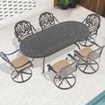 thumbnail image 1 of Aluminum Swivel Chair Set - Open-Cell Foam Filler - Garden Relaxation - Soft Seating, 1 of 7