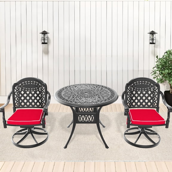 Aluminum Swivel Dining Set / Outdoor Conversation / Smooth 360-degree Rotation