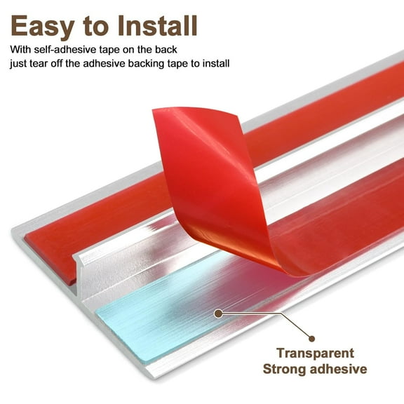 Aluminum T Molding Floor Transition Strip Self Adhesive, Door Threshold Strip, Edge Trim for Laminate Wood Tile Vinyl, Floor Divider for Joining Flooring Gaps (3pcs, 36 x 2 in, Silver)