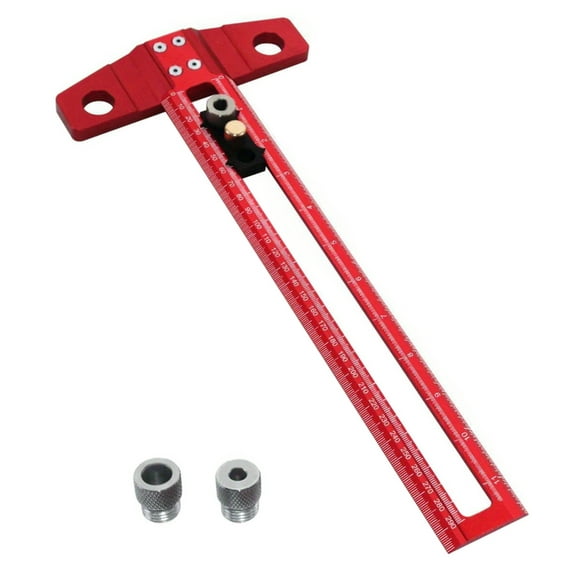 Aluminum T Square Ruler with Double Metric/Inches Scale Multifunction T Shape Ruler for Precisions Drafting & Measurement