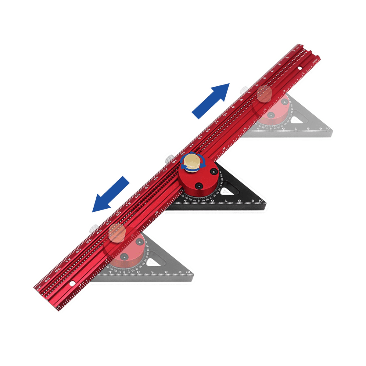 Aluminum TType Line Drawing Hole Ruler Layout Marking Gauge400mm