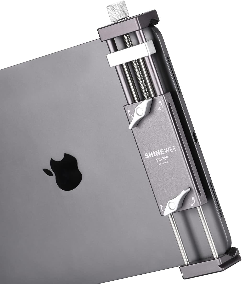 Aluminum Tablet Tripod Mount Adapter, Clamp Tablet Holder Fits iPad
