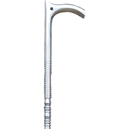 Aluminum Tactical Folding V Curved Handle Walking Stick Cane 37 Inch Adjustable, Lightweight & Durable, Compact Design