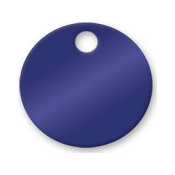 Aluminum Tags - 1-1/4 inch Anodized Aluminum Circle Tags - Pk/25 (Blue)