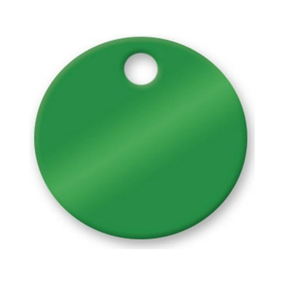 Aluminum Tags - 1-1/4 inch Anodized Aluminum Circle Tags - Pk/25 (Green)