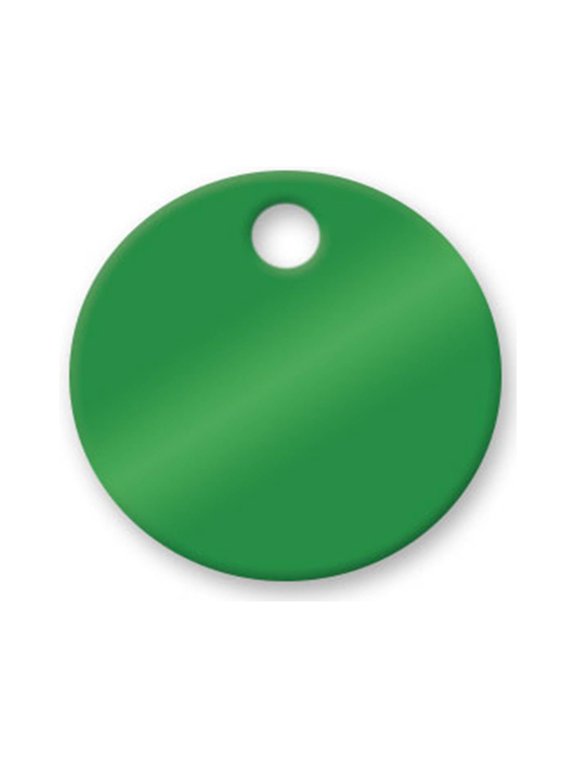 Aluminum Tags - 1-1/4 inch Anodized Aluminum Circle Tags - Pk/25 (Green)