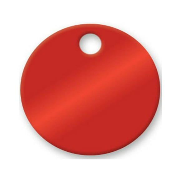 Aluminum Tags - 1-1/4 inch Anodized Aluminum Circle Tags - Pk/25 (Red)