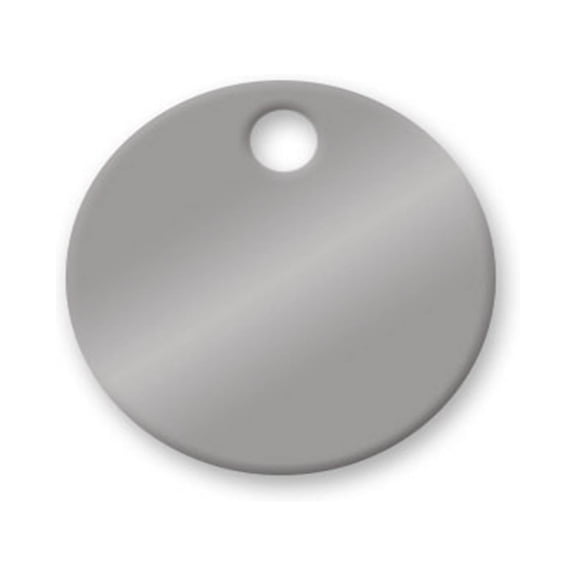 Aluminum Tags - 1-1/4 inch Anodized Aluminum Circle Tags - Pk/25 (Silver)
