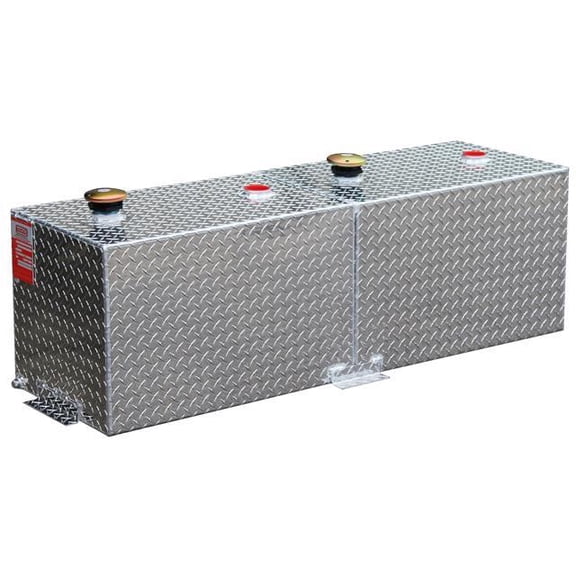 Aluminum Tank Industries DOT approved - Diamond plate aluminum rectangle refueling split tank - 110 gallon capacity - 55 gal each side TTR110S