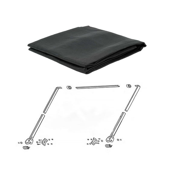 Aluminum Tarp Arm Kit with 7'6"x18' Mesh Tarp Cover with 5 Inch 18Oz Double Pocket for 4-Spring Electric Dump Truck Flip Tarp System Up To 24' Bed