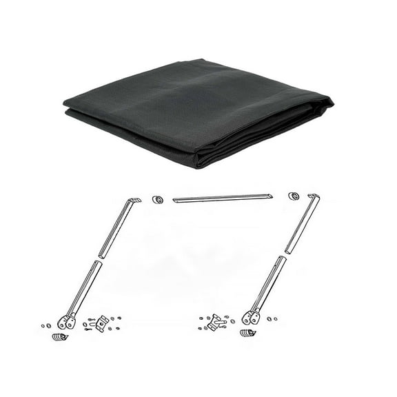 Aluminum Tarp Arm Kit with 7'x15' Mesh Tarp Cover with 5 Inch 18Oz Double Pocket for 4-Spring Electric Dump Truck Flip Tarp System Up To 24' Bed