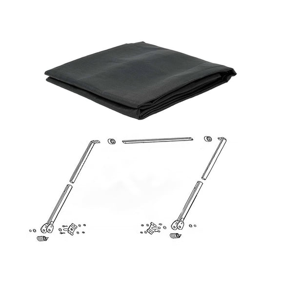 Aluminum Tarp Arm Kit with 8'x16' Mesh Tarp Cover with 5 Inch 18Oz Double Pocket for 4-Spring Electric Dump Truck Flip Tarp System Up To 24' Bed