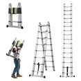 Aluminum Telescopic Extension Ladder AFrame Ladder 2in1, Portable