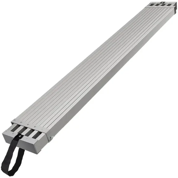 Aluminum Telescoping Work Plank 8 to 13 Feet 500lbs Capacity 12.5 Inch Wide Scaffold Plank Extension Staging with Skid Proof Platform Ladder Accessory